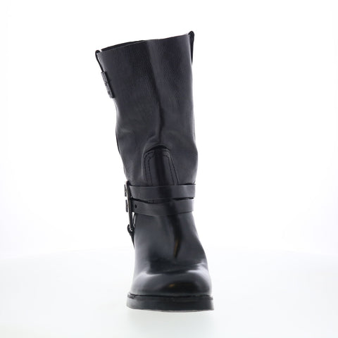 A.S. 98 Lil Womens Black Leather Slip On Casual Dress Boots