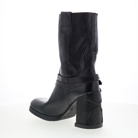 A.S. 98 Lil Womens Black Leather Slip On Casual Dress Boots