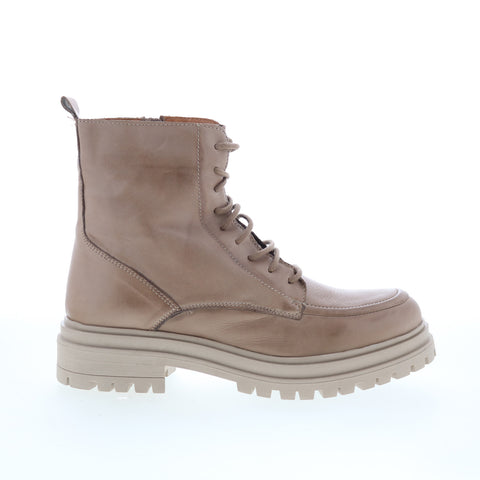 Miz Mooz Lilac Womens Brown Leather Zipper Casual Dress Boots