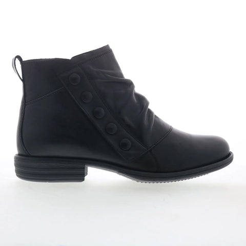 Miz Mooz Lili Womens Black Leather Zipper Ankle & Booties Boots