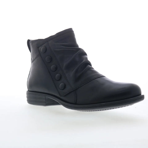 Miz Mooz Lili Womens Black Leather Zipper Ankle & Booties Boots