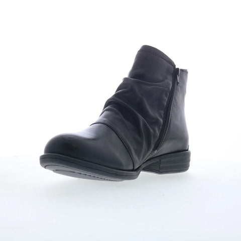 Miz Mooz Lili Womens Black Leather Zipper Ankle & Booties Boots