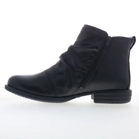 Miz Mooz Lili Womens Black Leather Zipper Ankle & Booties Boots