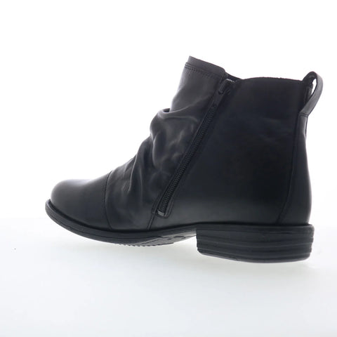 Miz Mooz Lili Womens Black Leather Zipper Ankle & Booties Boots
