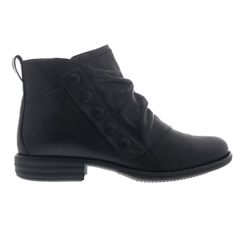Miz Mooz Lili Womens Black Leather Zipper Ankle & Booties Boots