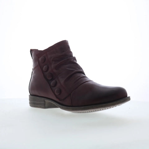 Miz Mooz Lili Womens Red Leather Zipper Ankle & Booties Boots
