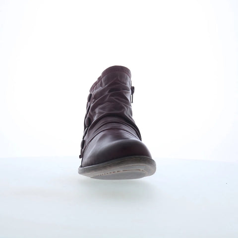 Miz Mooz Lili Womens Red Leather Zipper Ankle & Booties Boots