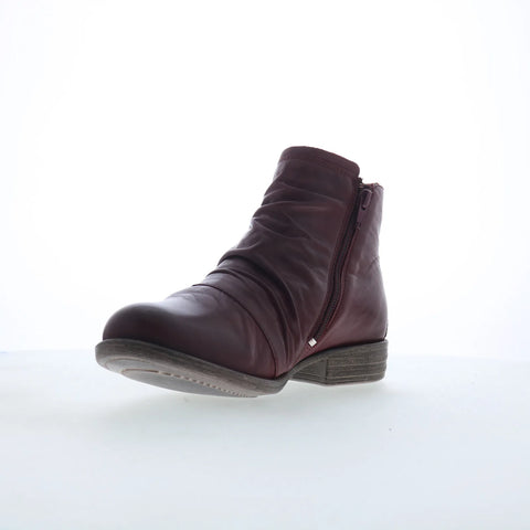 Miz Mooz Lili Womens Red Leather Zipper Ankle & Booties Boots