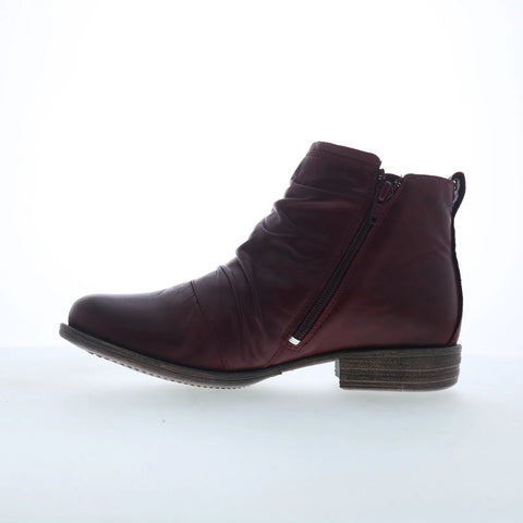 Miz Mooz Lili Womens Red Leather Zipper Ankle & Booties Boots
