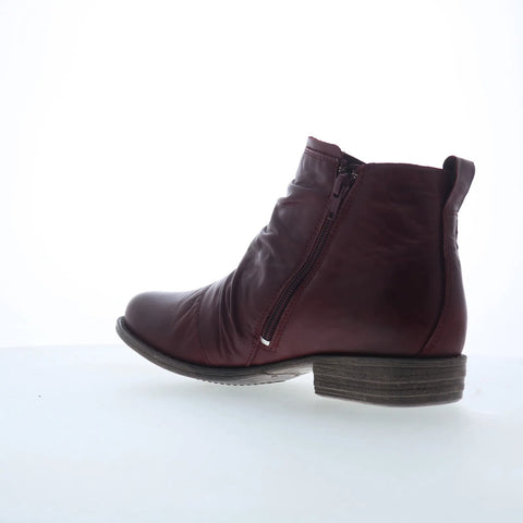 Miz Mooz Lili Womens Red Leather Zipper Ankle & Booties Boots