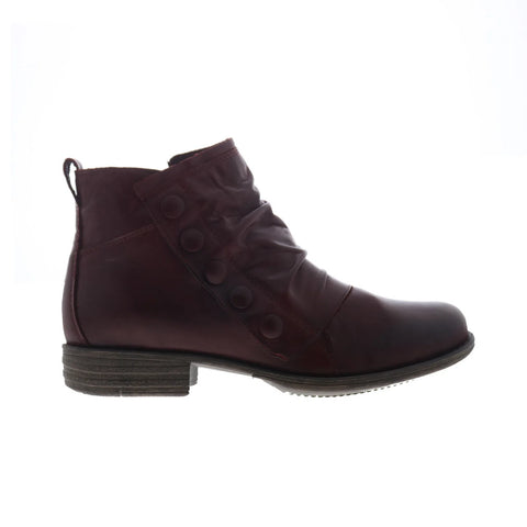 Miz Mooz Lili Womens Red Leather Zipper Ankle & Booties Boots