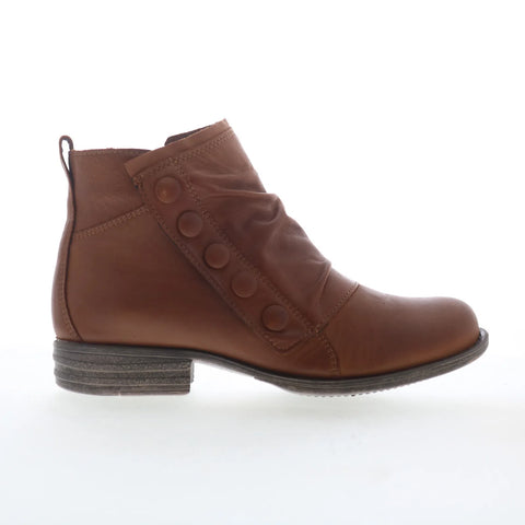 Miz Mooz Lili Womens Brown Leather Zipper Ankle & Booties Boots