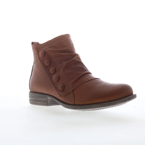 Miz Mooz Lili Womens Brown Leather Zipper Ankle & Booties Boots