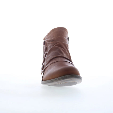 Miz Mooz Lili Womens Brown Leather Zipper Ankle & Booties Boots