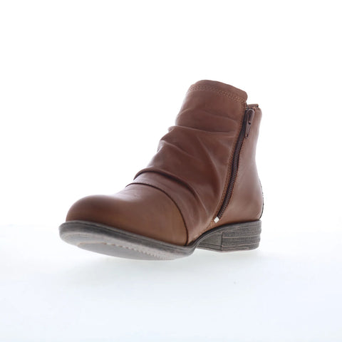 Miz Mooz Lili Womens Brown Leather Zipper Ankle & Booties Boots