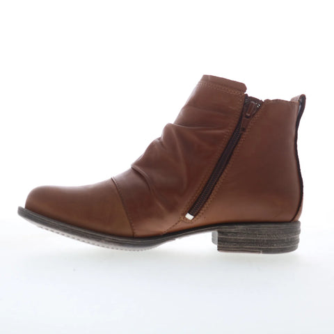 Miz Mooz Lili Womens Brown Leather Zipper Ankle & Booties Boots