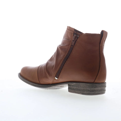 Miz Mooz Lili Womens Brown Leather Zipper Ankle & Booties Boots