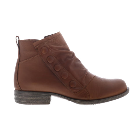 Miz Mooz Lili Womens Brown Leather Zipper Ankle & Booties Boots
