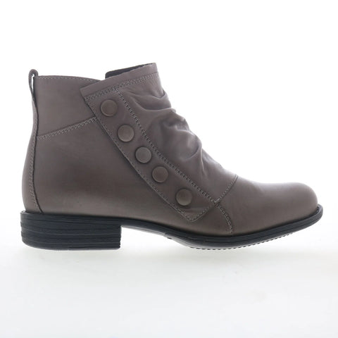 Miz Mooz Lili Womens Gray Leather Zipper Ankle & Booties Boots