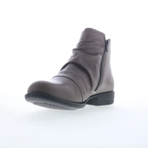 Miz Mooz Lili Womens Gray Leather Zipper Ankle & Booties Boots
