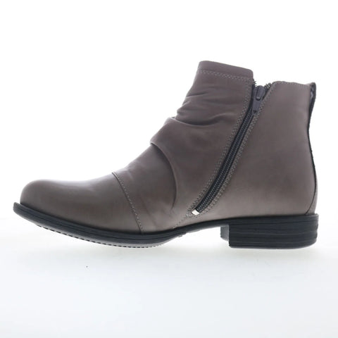 Miz Mooz Lili Womens Gray Leather Zipper Ankle & Booties Boots