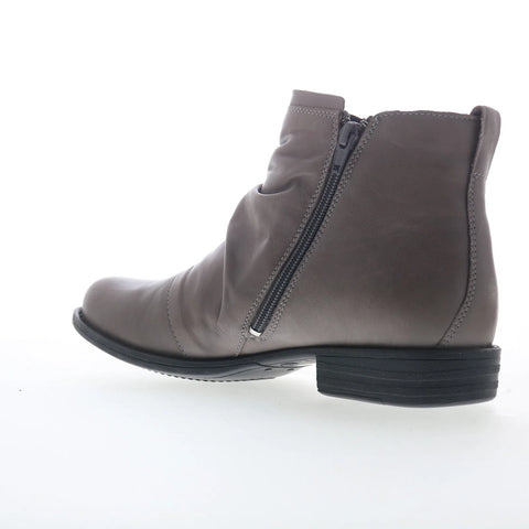 Miz Mooz Lili Womens Gray Leather Zipper Ankle & Booties Boots