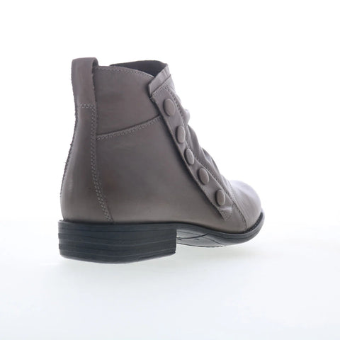 Miz Mooz Lili Womens Gray Leather Zipper Ankle & Booties Boots