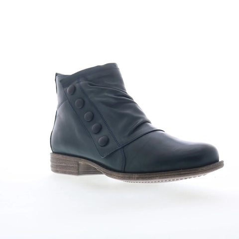 Miz Mooz Lili Womens Blue Leather Zipper Ankle & Booties Boots