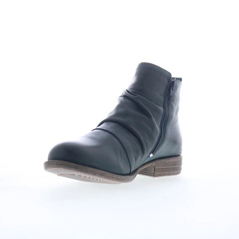 Miz Mooz Lili Womens Blue Leather Zipper Ankle & Booties Boots