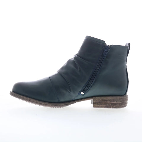 Miz Mooz Lili Womens Blue Leather Zipper Ankle & Booties Boots