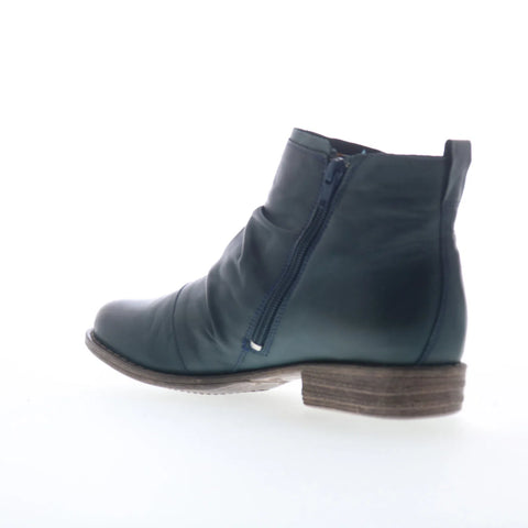 Miz Mooz Lili Womens Blue Leather Zipper Ankle & Booties Boots