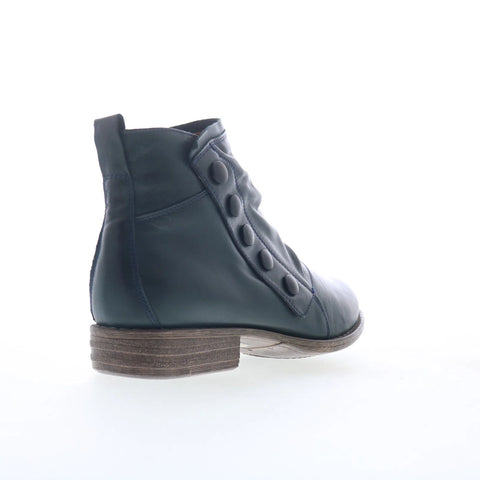 Miz Mooz Lili Womens Blue Leather Zipper Ankle & Booties Boots