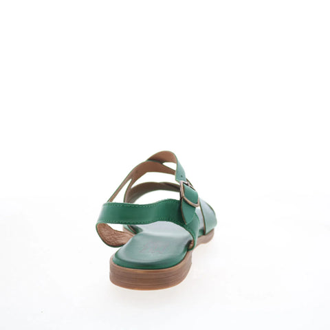 Miz Mooz Lilium Womens Green Leather Hook & Loop Strap Sandals Shoes