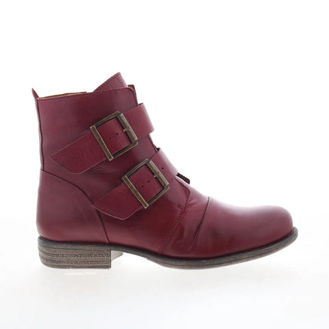 Miz Mooz Limelight-EU Womens Red Leather Zipper Casual Dress Boots
