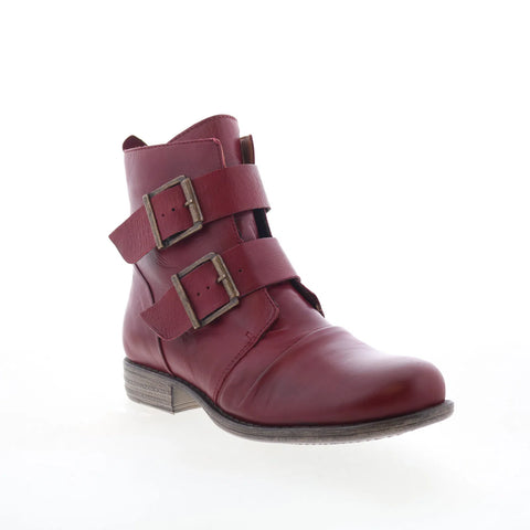 Miz Mooz Limelight-EU Womens Red Leather Zipper Casual Dress Boots
