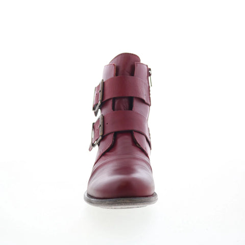 Miz Mooz Limelight-EU Womens Red Leather Zipper Casual Dress Boots