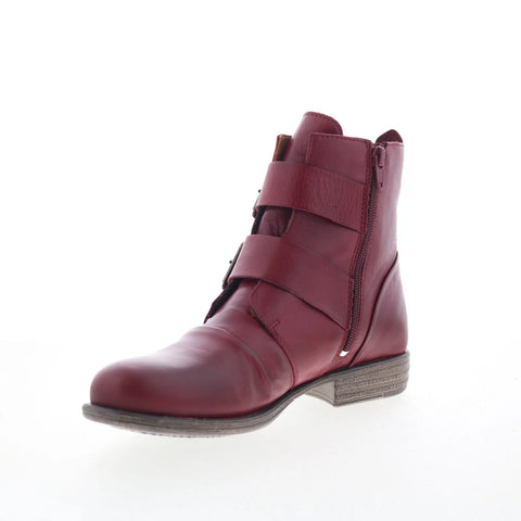 Miz Mooz Limelight-EU Womens Red Leather Zipper Casual Dress Boots