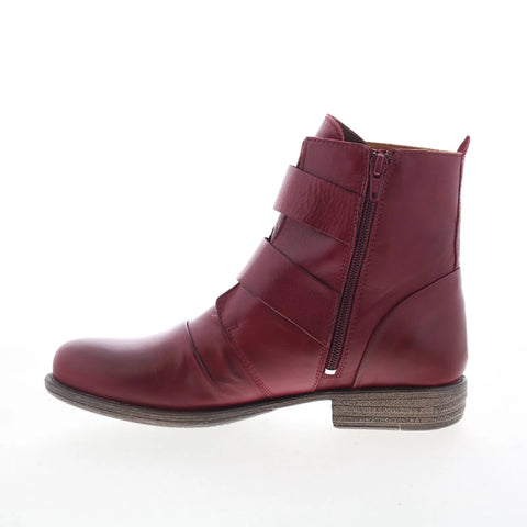 Miz Mooz Limelight-EU Womens Red Leather Zipper Casual Dress Boots