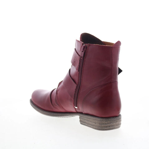 Miz Mooz Limelight-EU Womens Red Leather Zipper Casual Dress Boots