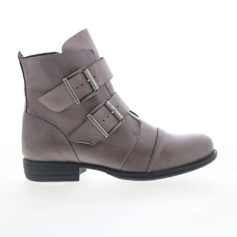 Miz Mooz Limelight-EU Womens Gray Leather Zipper Ankle & Booties Boots