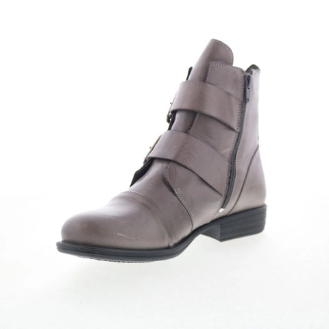 Miz Mooz Limelight-EU Womens Gray Leather Zipper Ankle & Booties Boots