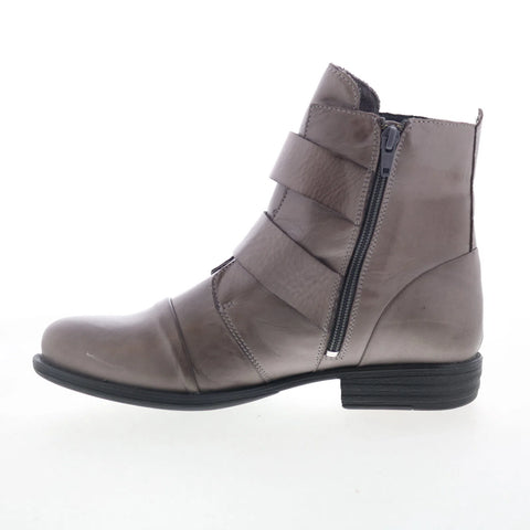 Miz Mooz Limelight-EU Womens Gray Leather Zipper Ankle & Booties Boots