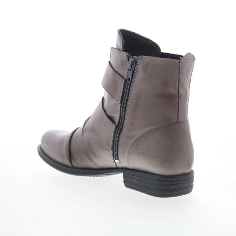 Miz Mooz Limelight-EU Womens Gray Leather Zipper Ankle & Booties Boots