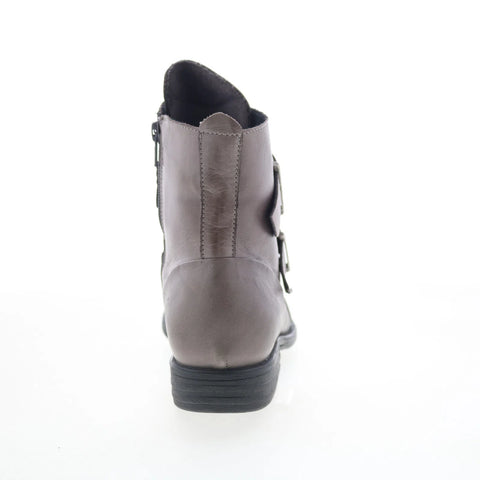 Miz Mooz Limelight-EU Womens Gray Leather Zipper Ankle & Booties Boots