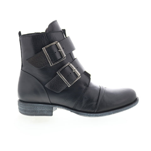 Miz Mooz Limelight Womens Black Leather Zipper Casual Dress Boots