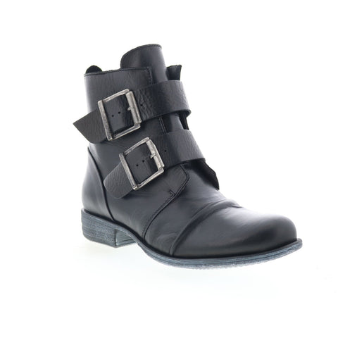 Miz Mooz Limelight Womens Black Leather Zipper Casual Dress Boots