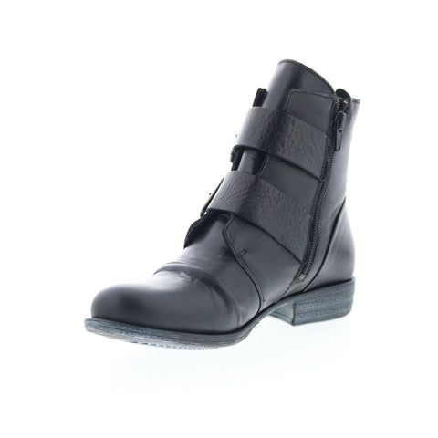 Miz Mooz Limelight Womens Black Leather Zipper Casual Dress Boots