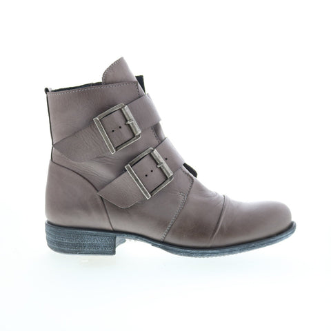 Miz Mooz Limelight Womens Gray Leather Zipper Casual Dress Boots