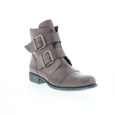 Miz Mooz Limelight Womens Gray Leather Zipper Casual Dress Boots