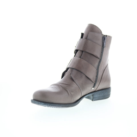 Miz Mooz Limelight Womens Gray Leather Zipper Casual Dress Boots